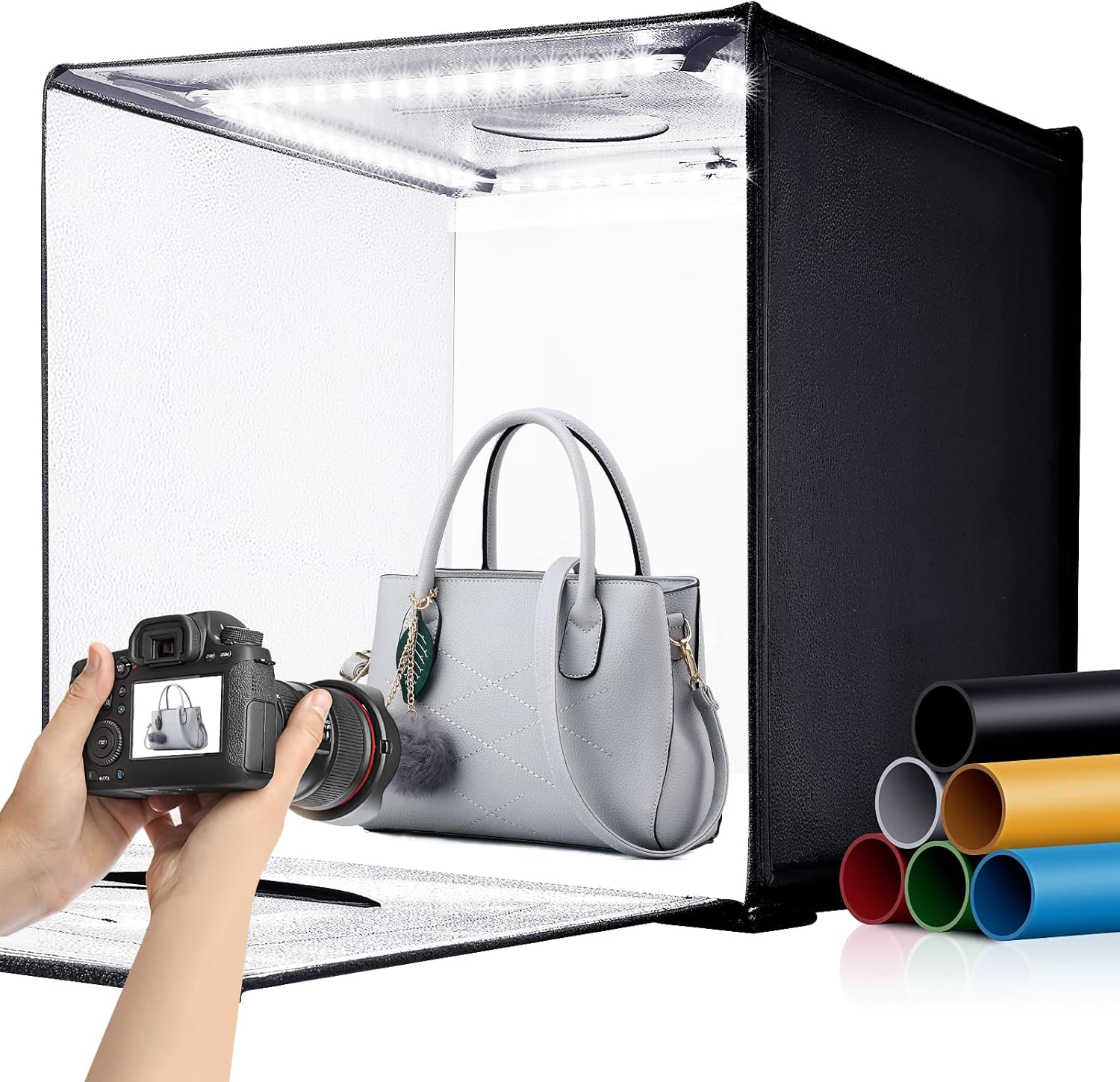 Photography Lighting Backdrop - 24x24 Foldable Photo Studio Light Box