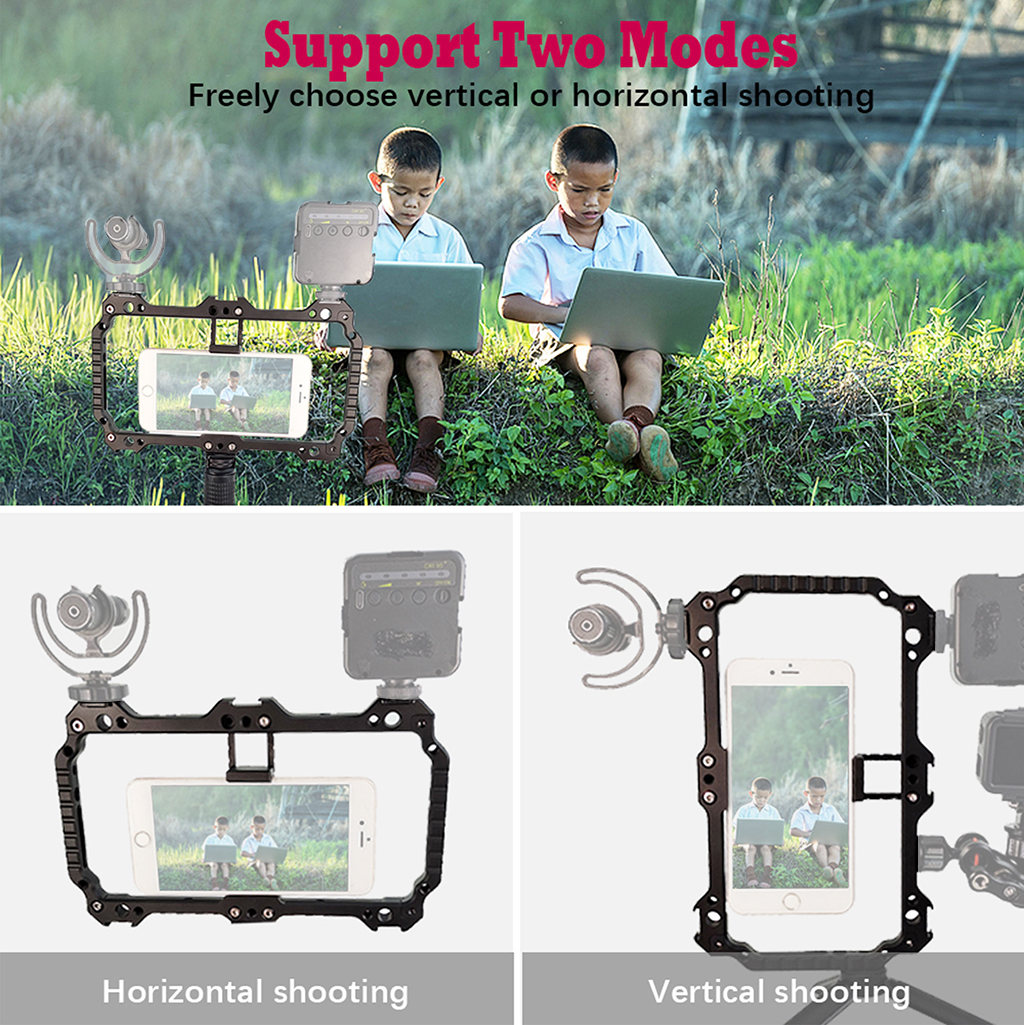 Universal Metal Phone Cage Rig - Photography Lighting Rig ulasan dan harga