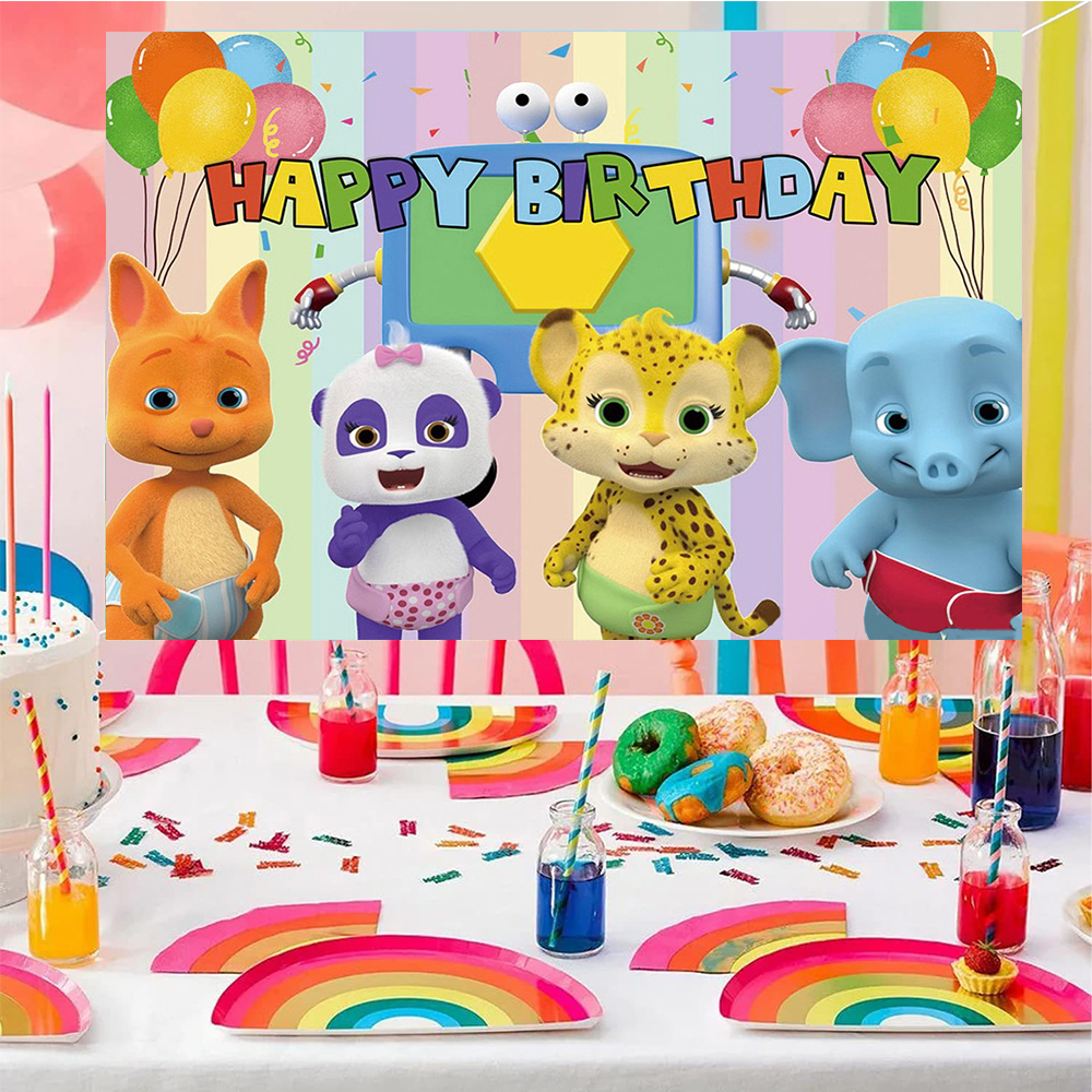 Cartoon Word Party Theme Backg - Photography Lighting Backdrop ulasan dan harga