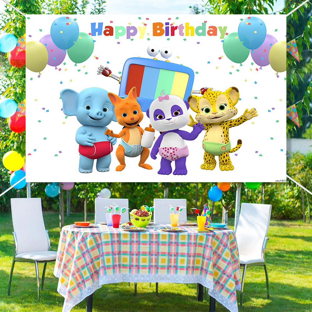 Cartoon Word Party Theme Backg - Photography Lighting Backdrop ulasan dan harga