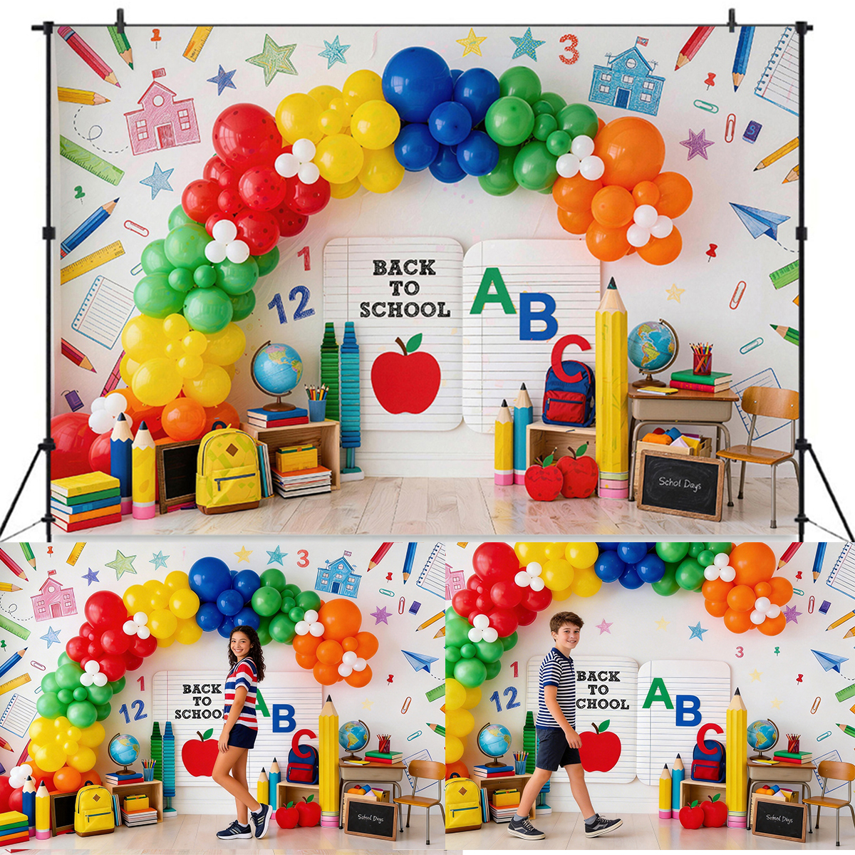 Back to School Backgrounds Bal - Photography Lighting Backdrop ulasan dan harga