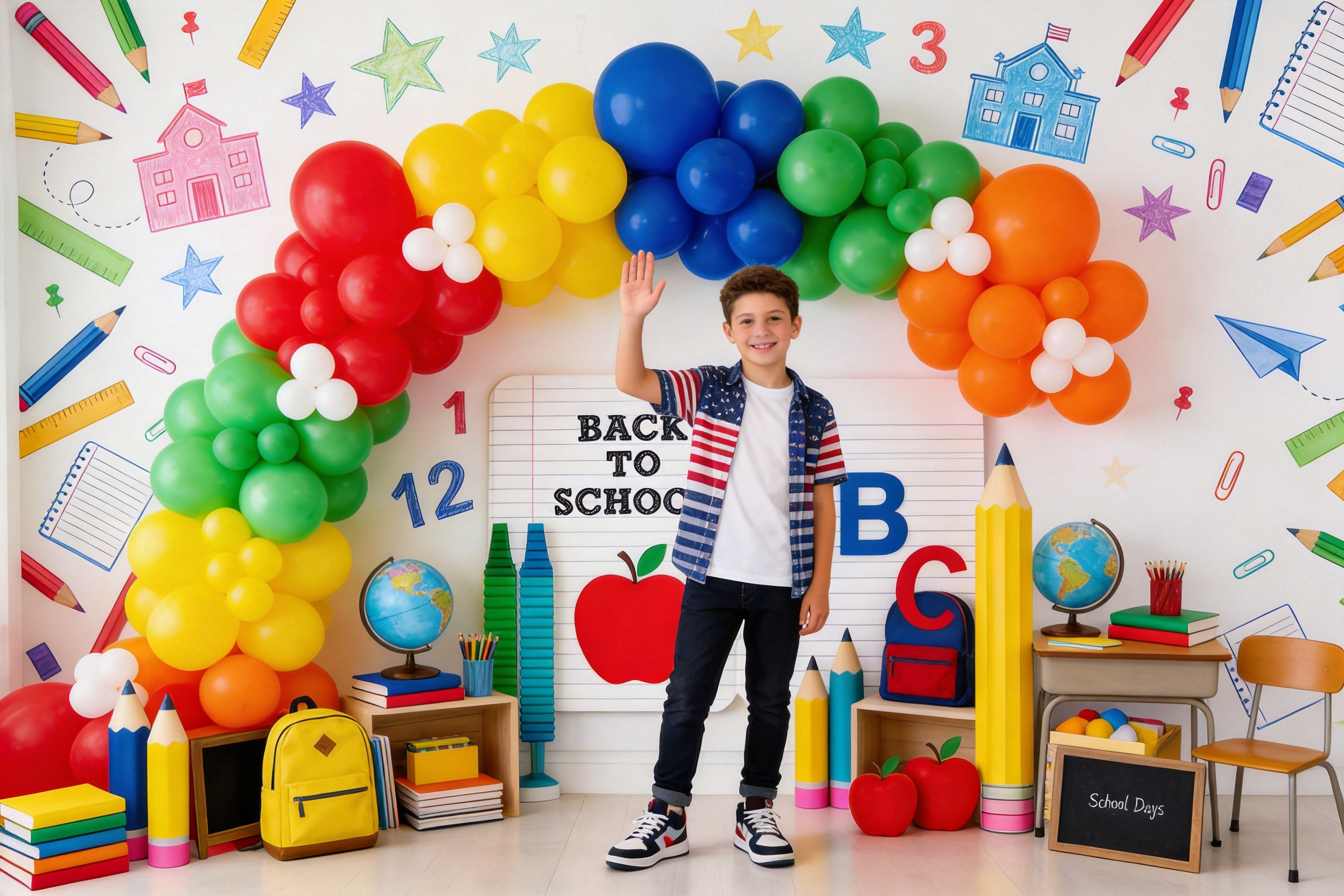 Back to School Backgrounds Bal - Photography Lighting Backdrop ulasan dan harga