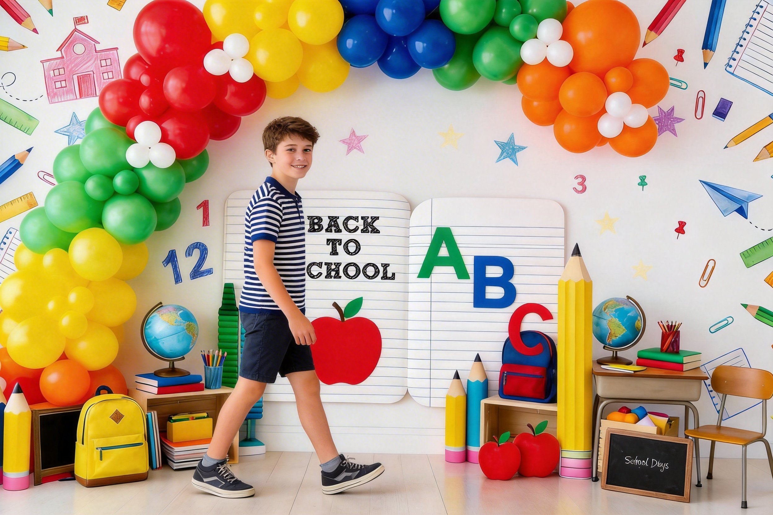 Back to School Backgrounds Bal - Photography Lighting Backdrop ulasan dan harga
