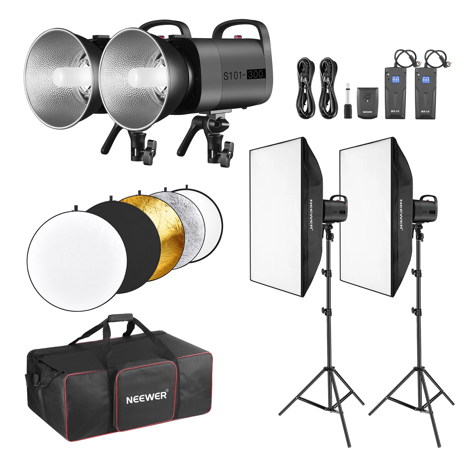 NEEWER 600W Strobe Flash Studi - Photography Lighting Kit Neewer ulasan dan harga
