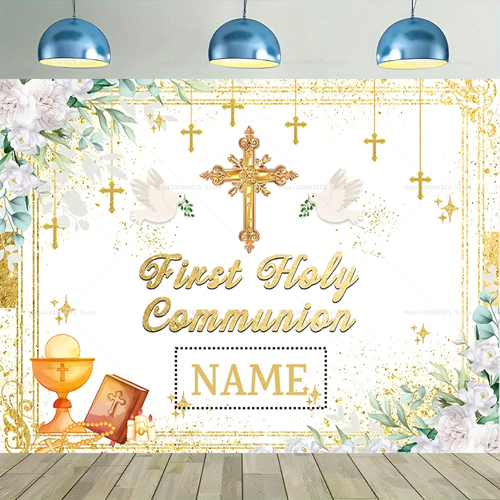 Custom Boy Girl First Holy Com - Photography Lighting Backdrop ulasan dan harga
