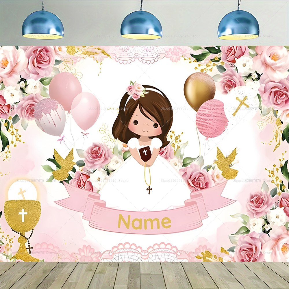 Custom Boy Girl First Holy Com - Photography Lighting Backdrop ulasan dan harga