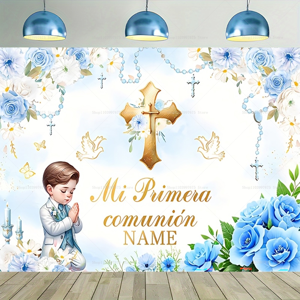 Custom Boy Girl First Holy Com - Photography Lighting Backdrop ulasan dan harga