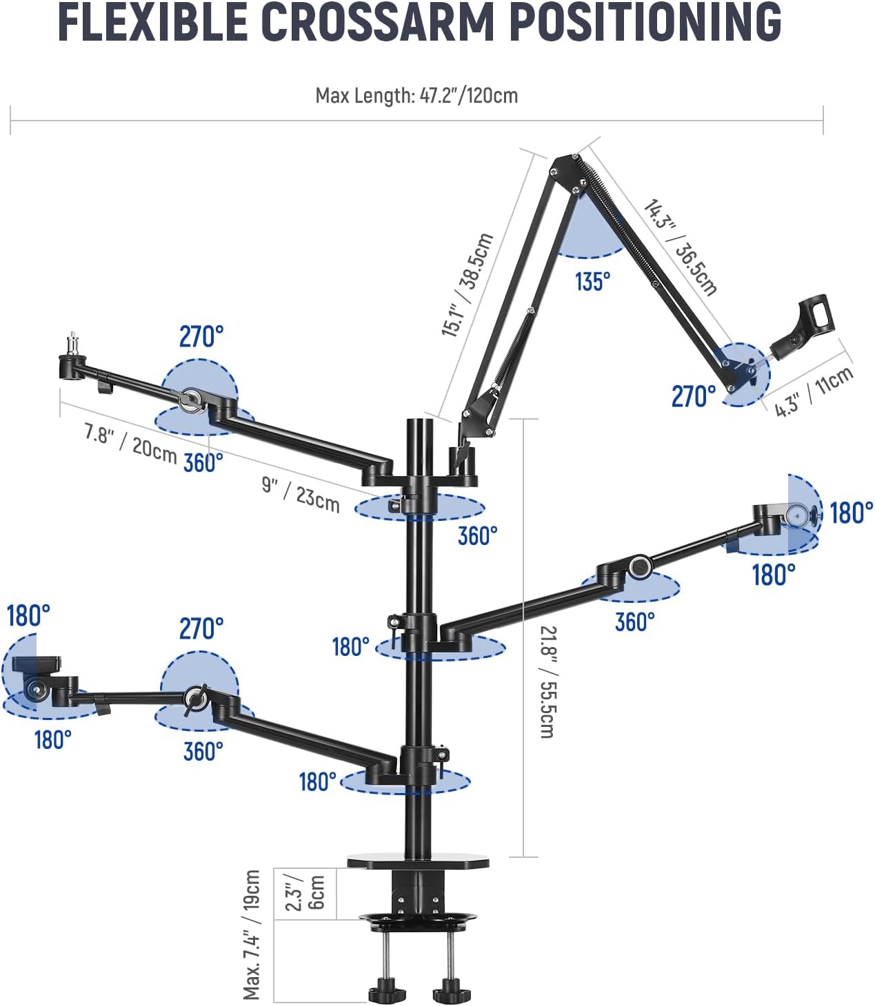 Overhead Camera Stand Desk Mou - Photography Lighting Rig ulasan dan harga