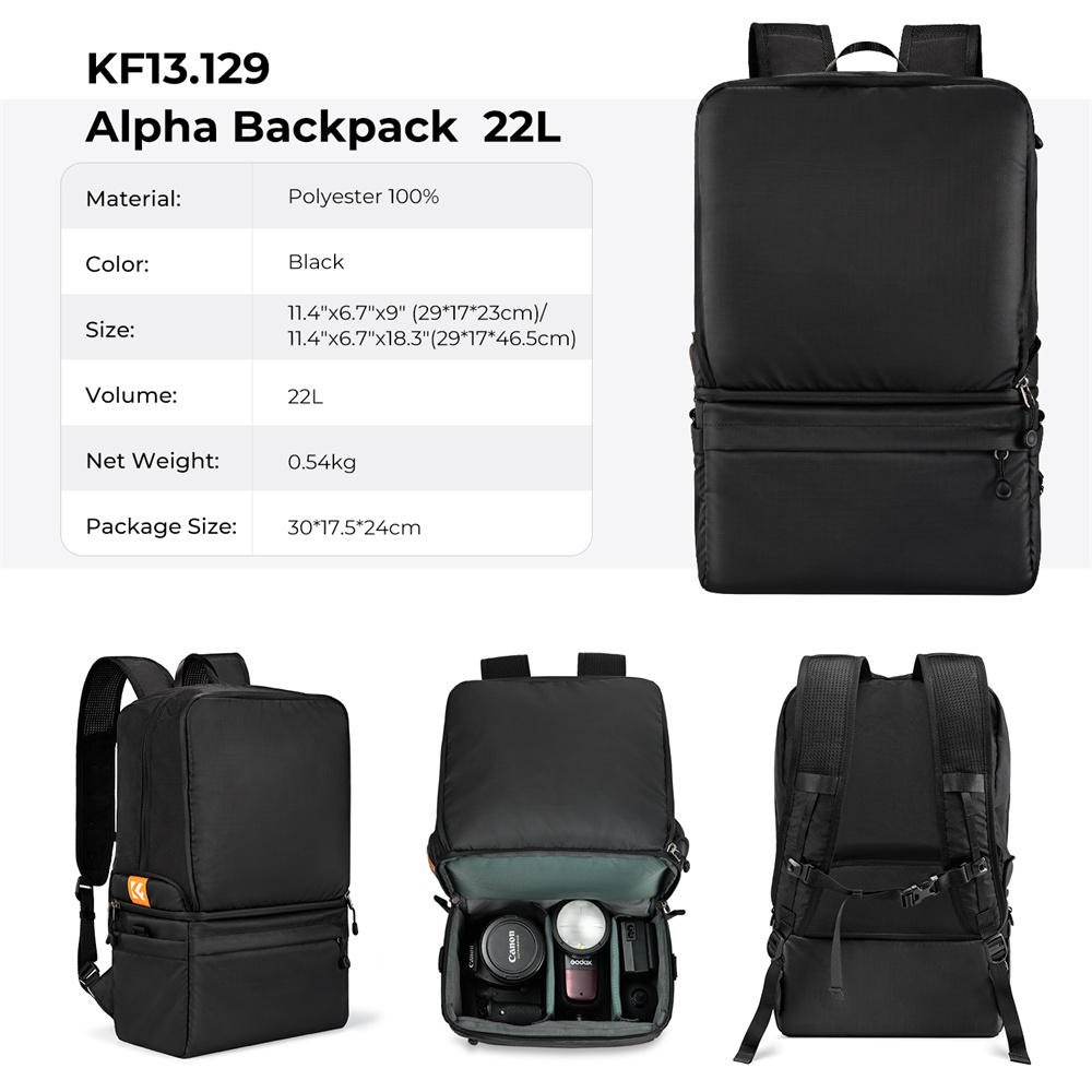 K&F CONCEPT 22L Camera Backpac - Photography Lighting Bag ulasan dan harga