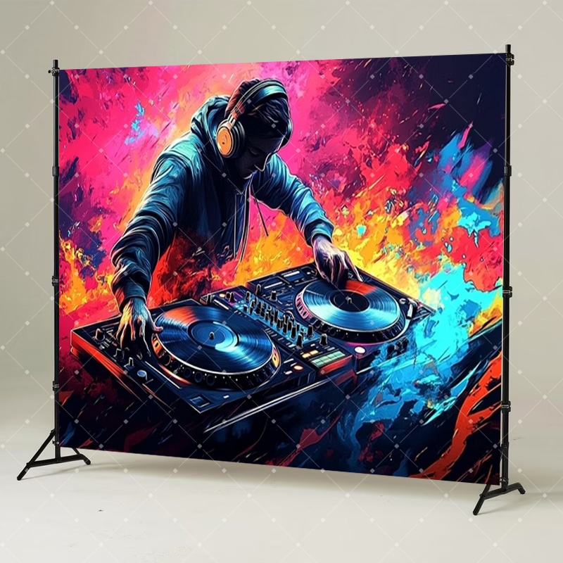 Hip Hop Music DJ Party Decorat - Photography Lighting Backdrop ulasan dan harga