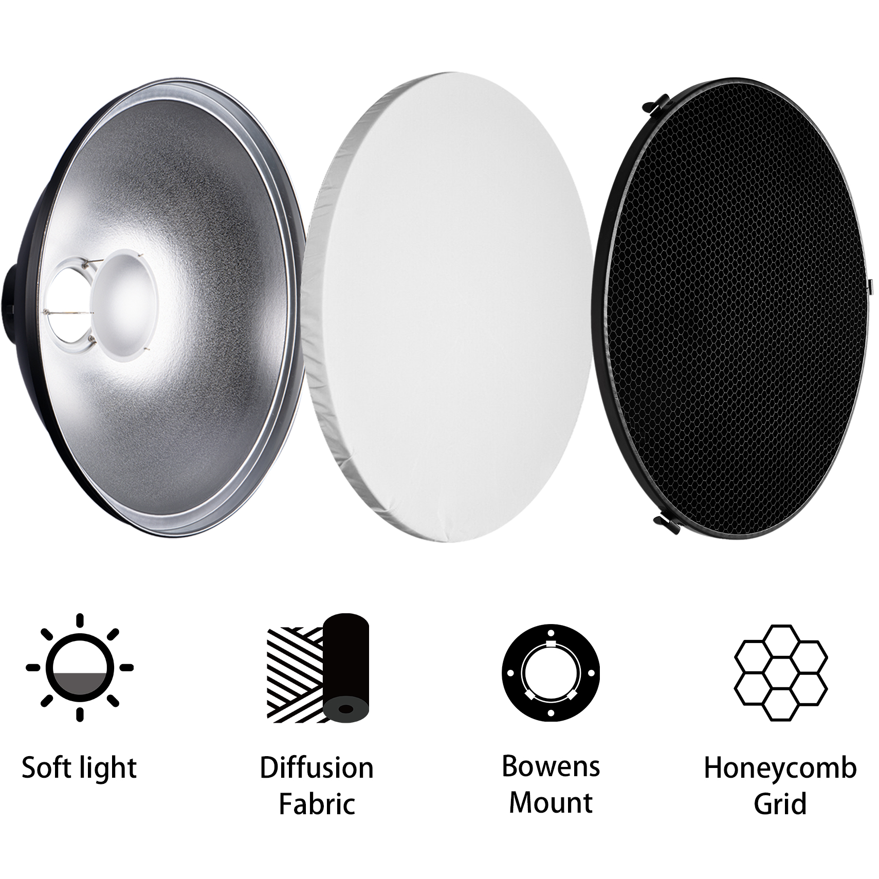 Selens 70cm Silver/White Inter - Photography Lighting Reflectors ulasan dan harga