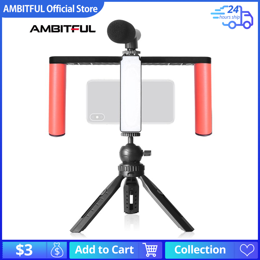 Smartphone Video Rig Hand Grip - Photography Lighting Rig ulasan dan harga