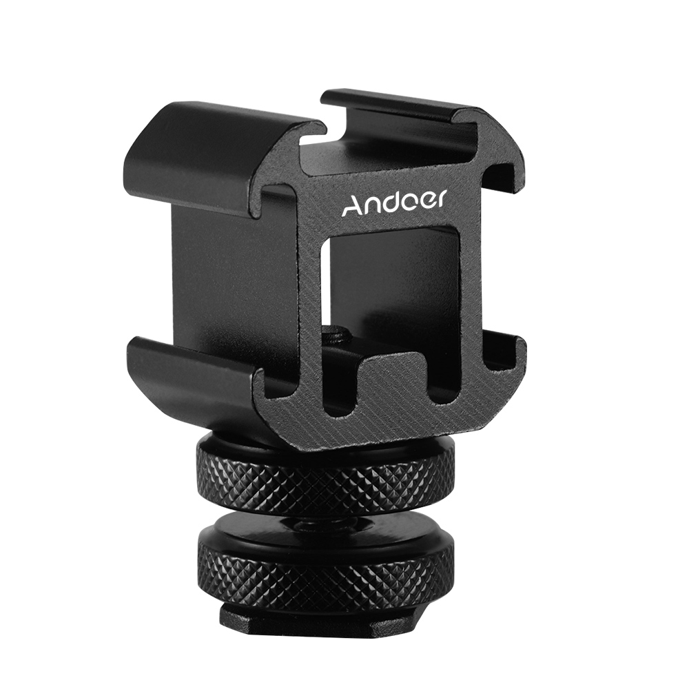 Andoer 3 Cold Shoe Mount Adapt - Photography Lighting Description ulasan dan harga