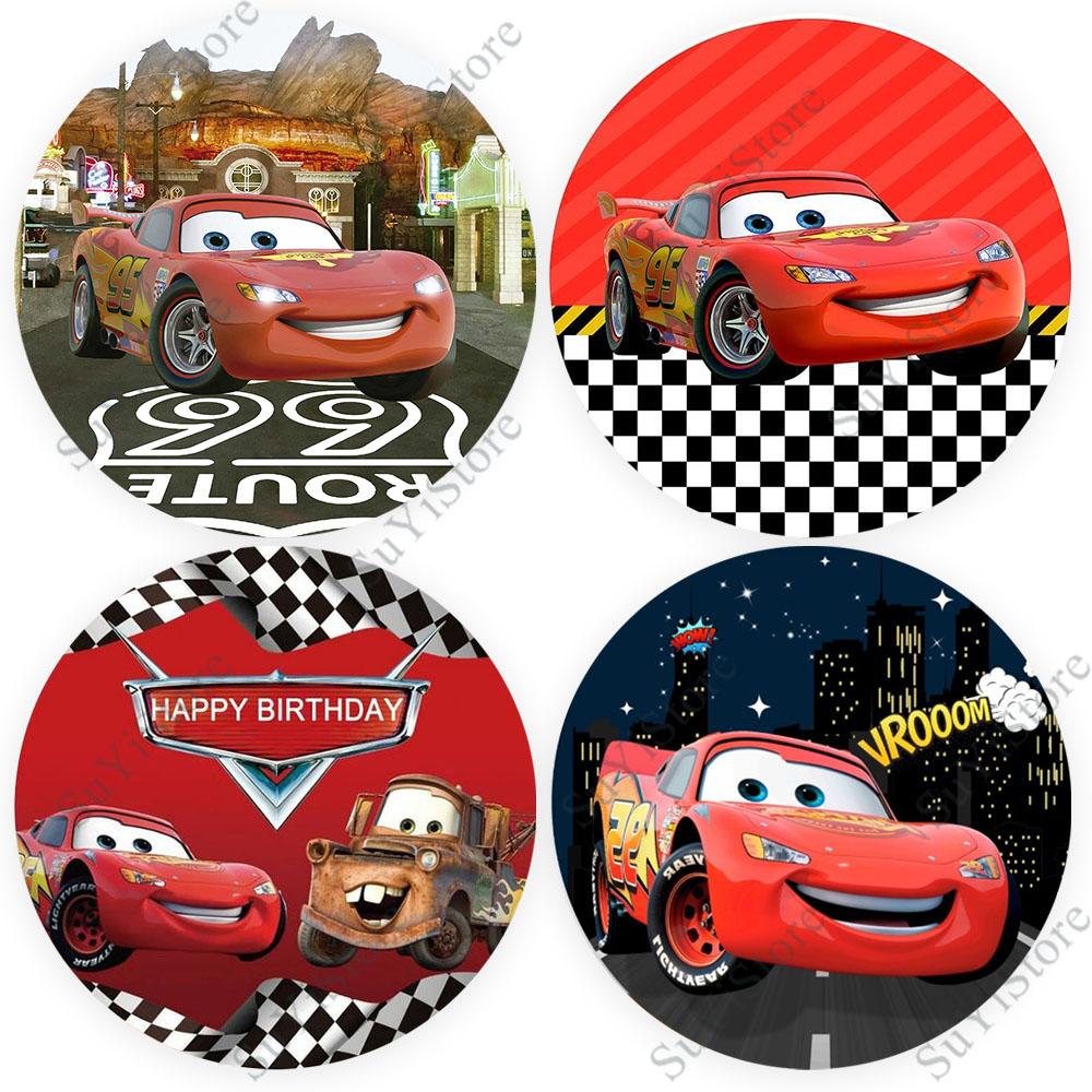 Pixar Cars Round Photo Backdro - Photography Lighting Backdrop ulasan dan harga