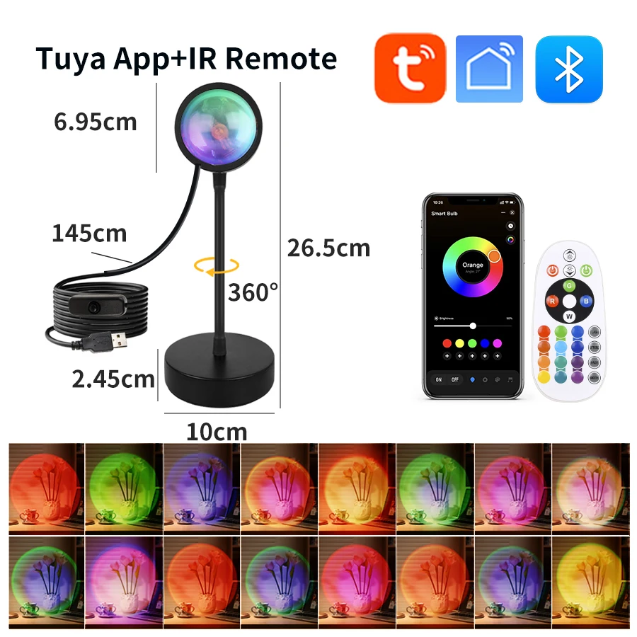 Smart Sunset Lamp Tuya USB Sun - Photography Lighting Setup ulasan dan harga