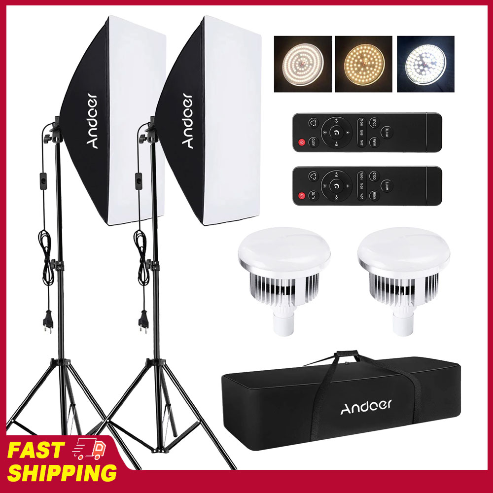 Andoer Softbox Lighting Set St - Photography Lighting Setup ulasan dan harga