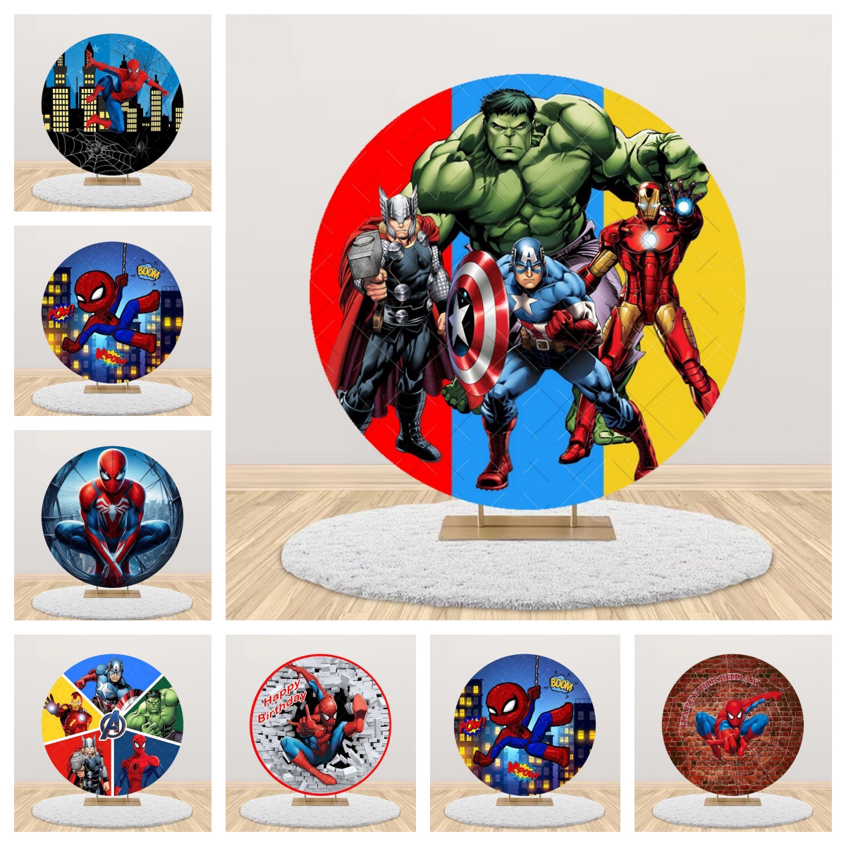 Avengers Theme Round Backdrop  - Photography Lighting Backdrop ulasan dan harga