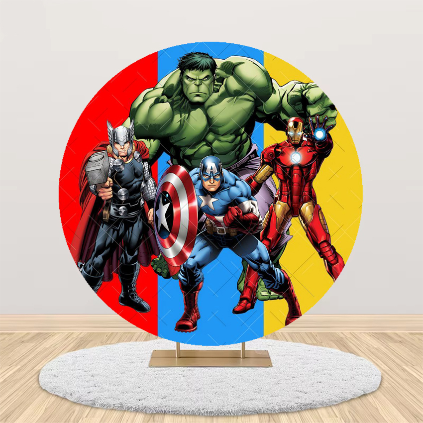 Avengers Theme Round Backdrop  - Photography Lighting Backdrop ulasan dan harga