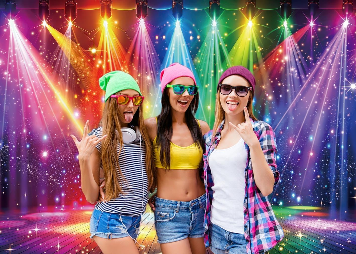 Disco Backdrop 7x5FT Colorful  - Photography Lighting Backdrop ulasan dan harga