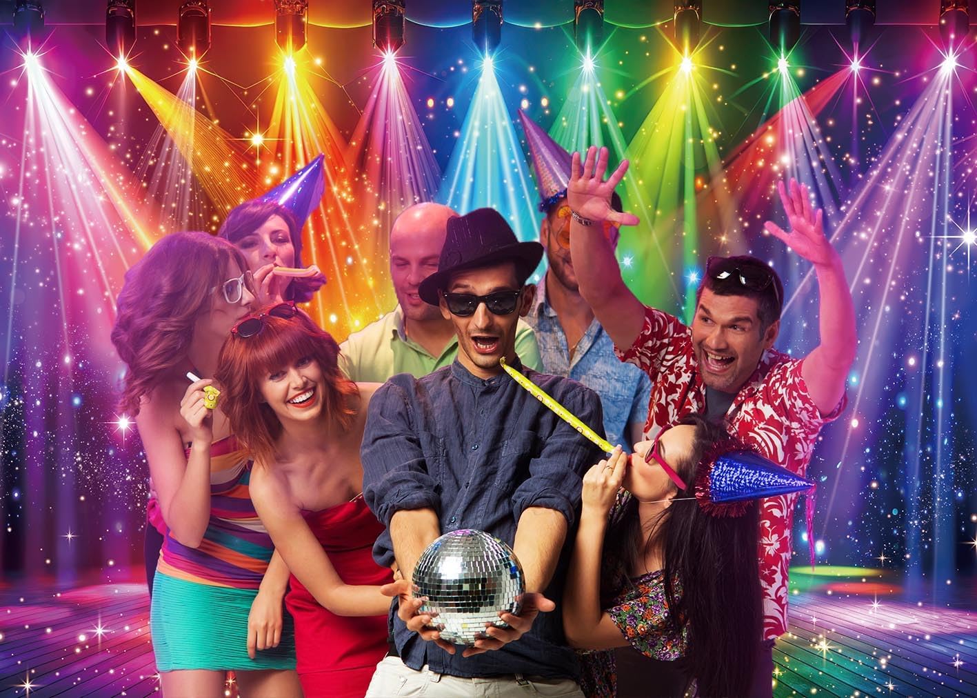 Disco Backdrop 7x5FT Colorful  - Photography Lighting Backdrop ulasan dan harga