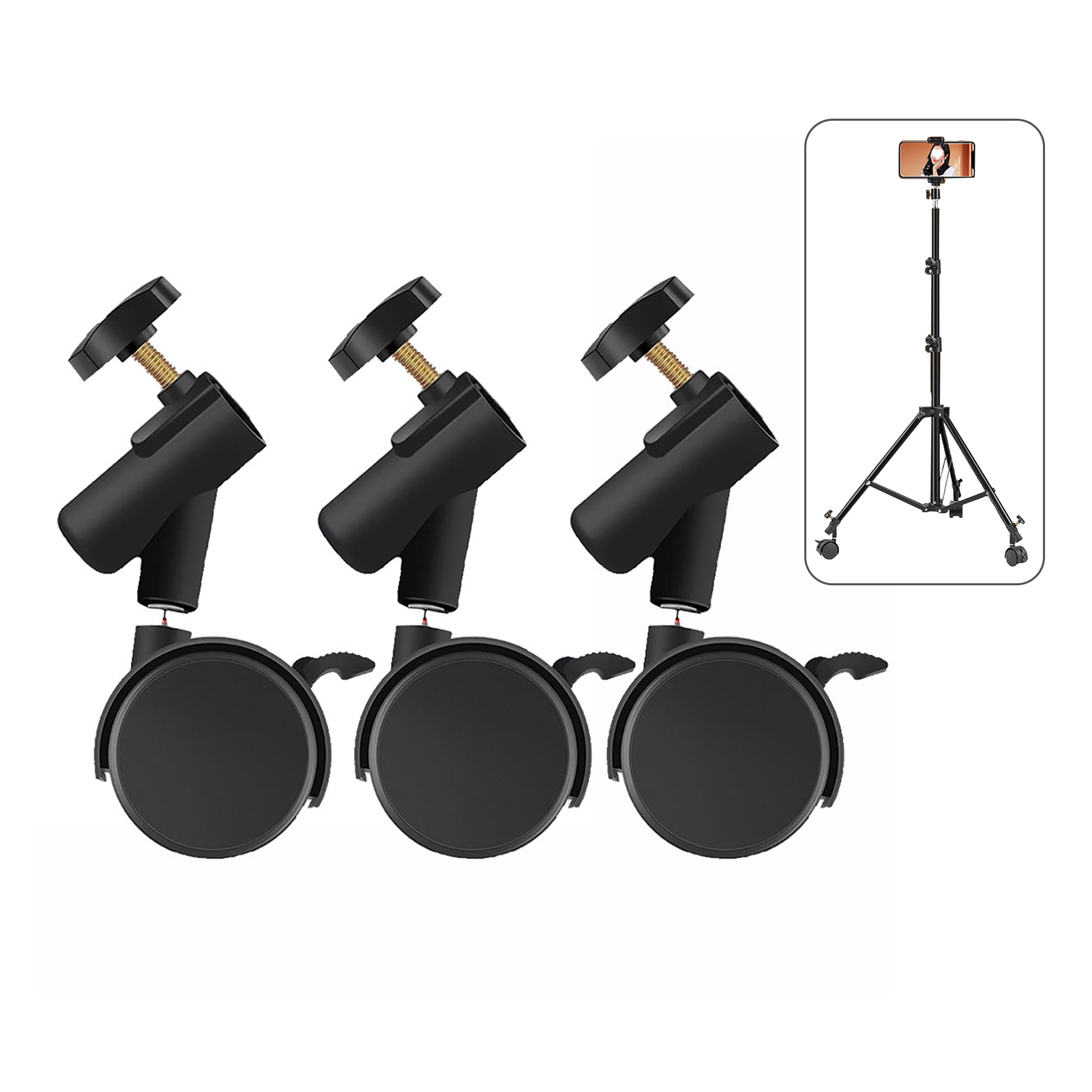 3pcs/set Flexible  Casters Whe - Photography Lighting Tool ulasan dan harga