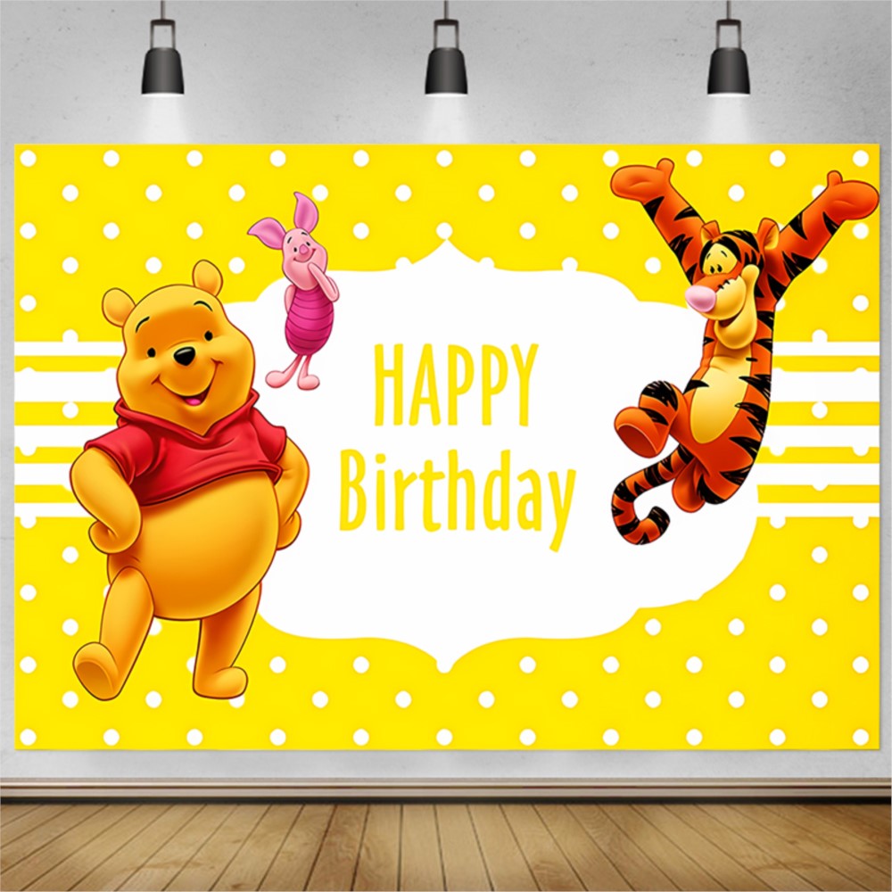 Bear Winnie The Pooh Birthday  - Photography Lighting Backdrop ulasan dan harga